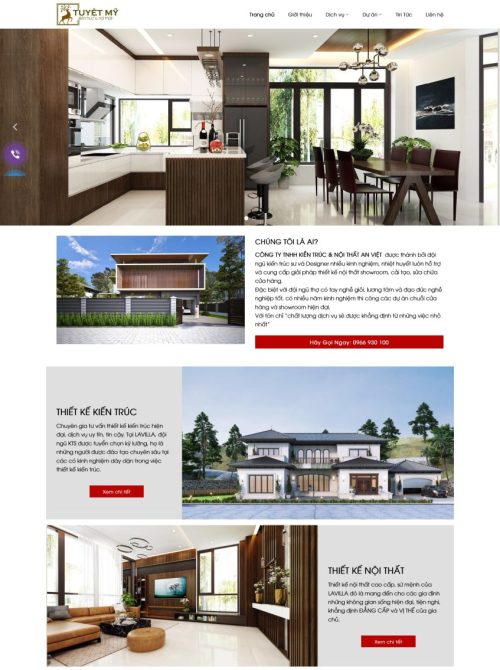 Theme wordpress giới thiệu công ty thiết kế kiến trúc, nội thất giống Ahome