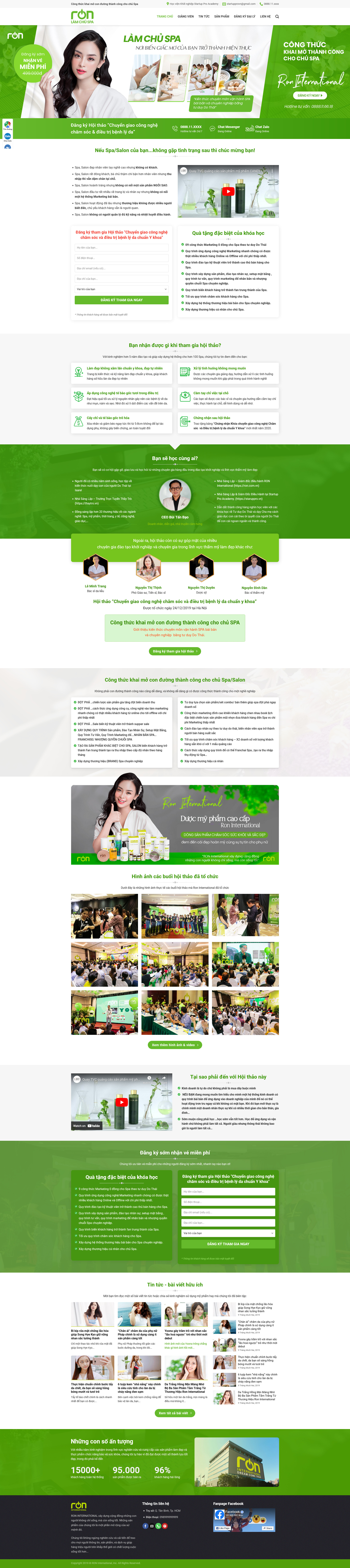 Theme WordPress đào tạo chủ Spa