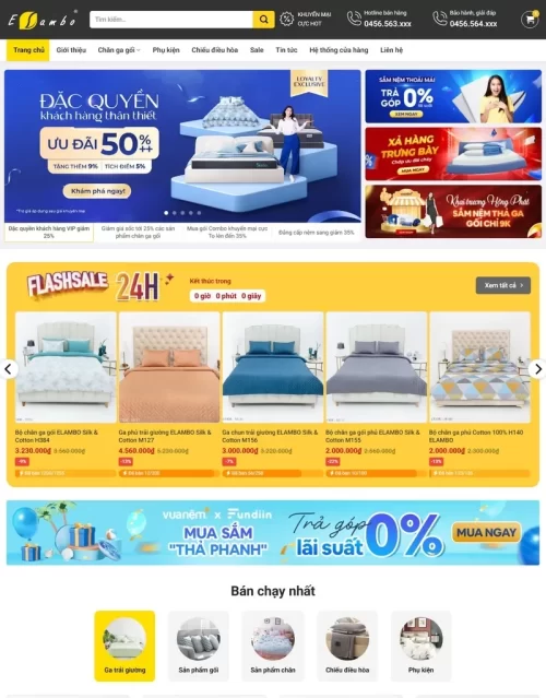Theme wordpress bán nệm 01