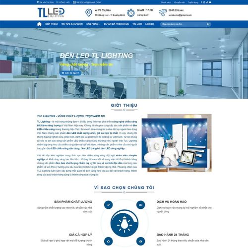 Theme WordPress công ty sản xuất đèn Led