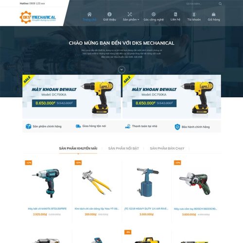 Theme WordPress bán dụng cụ cơ khí 02