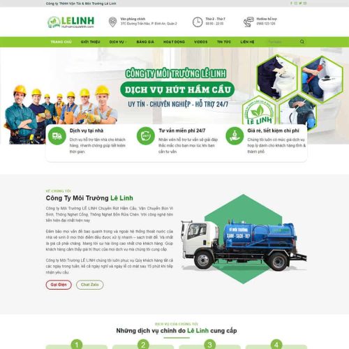 Theme WordPress dịch vụ hút bể phốt, vệ sinh 02
